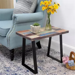 Greenage Side Table Reclaimed Wood Small Accent Coffee End Table Rectangular - Picture 1 of 13