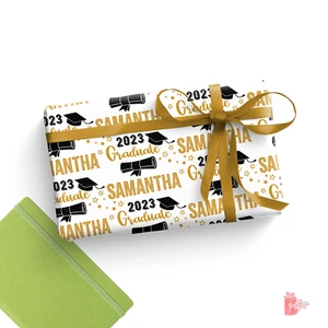 Name Personalized Custom Congrat 2023 Graduate Students Gift Wrapping Paper Roll - Picture 1 of 3