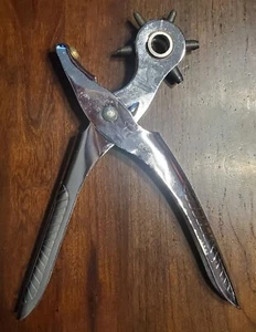 NOS Leather Hole Punch Belt Puncher Tool Hole Maker Revolving Rotary Heavy Duty - Picture 1 of 3