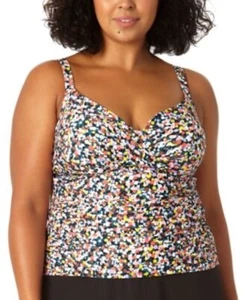 Anne Cole 22W Plus Size Twisted Printed Tankini Top Mosaic Multi New - Picture 1 of 4