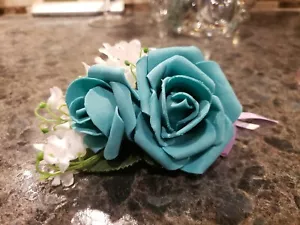 Custom Teal ,White corsage, Prom, Home Coming - Picture 1 of 4