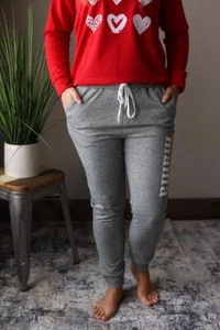 Grey Mama Letter Drawstring High Waist Joggers Trendy Clothes for Moms, Cute Swe - Picture 1 of 3
