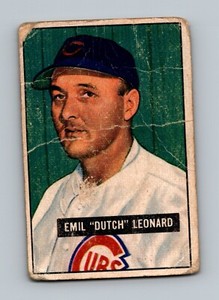 1951 Bowman #102 Emil Dutch Leonard LOW GRADE Chicago Cubs Baseball Card