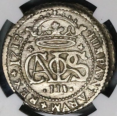 Moneda Pretendiente Carlos III Barcelona 1712 NGC AU 53 España 2 Reales (23072003C) Foto 1 de 4