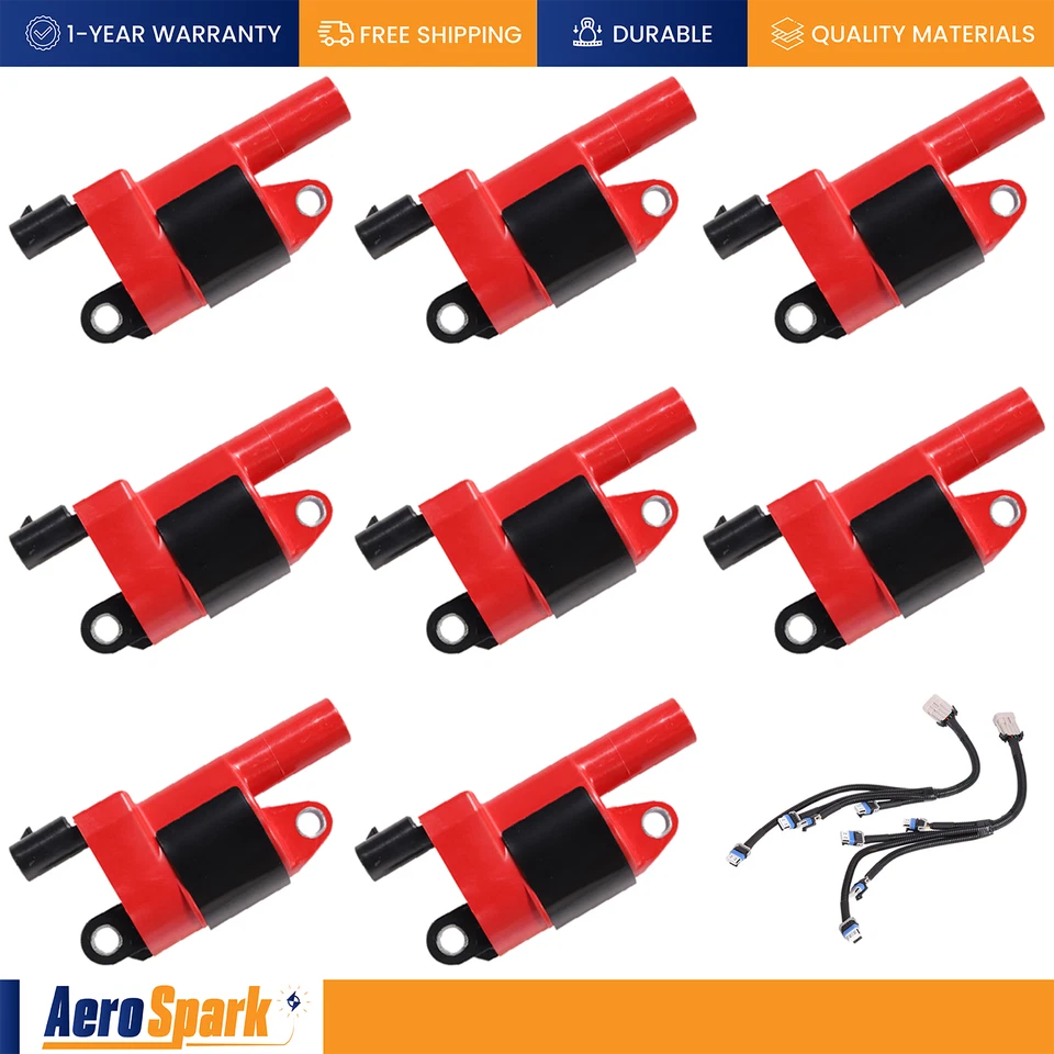 Set of 8 Energy Ignition Coil & Connector for 2007-2013 GMC Sierra 1500 6.2L V8 - Image 1 of 1