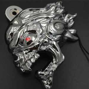 Chrome Zombie horn cover w/ LED For 92-20 Harley "cowbell" and all V-rod's - Bild 1 von 6