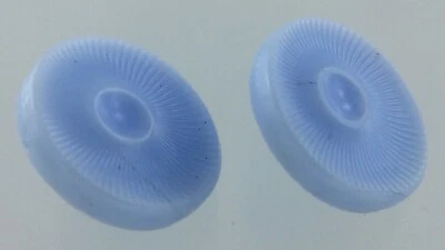 Light Blue Color Glass Round Garment Button .5in Set Of 2 Novelty Pattern 760C - Image 1 of 4