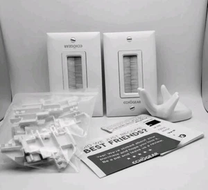 Echogear Wall Plates 2 Pack Bristle Brush Face Opening Cable Wire White - Picture 1 of 6