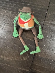 Cowboy frog ornament 5 inches - Picture 1 of 7