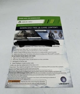Assassins Creed Rogue Xbox 360 Limited DLC Add On Mission Pack Unused - Picture 1 of 1