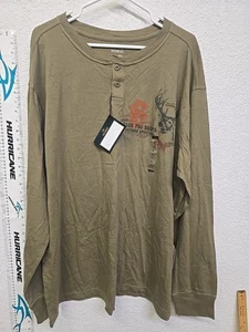 RedHead Henley Shirt Men's Size XL Green New With Tags Deer Outdoor Bass Pro - Picture 1 of 16