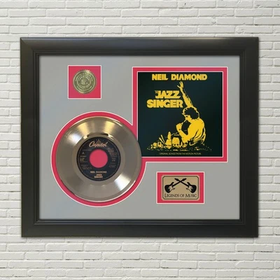 Neil Diamond Jazz Singer Framed Picture Sleeve Gold 45 Record Display M4 - Image 1 of 4