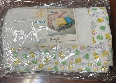 Vtg Beacon Baby Crib Blanket Satin Feel Nylon Trim Bear Ball 40x45 New W/Tag - Image 1 of 4
