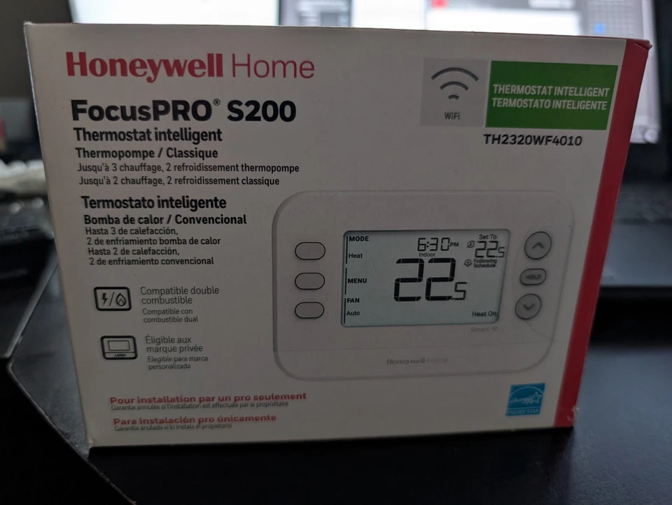 Brand New Honeywell Home TH2320WF4010 FocusPRO S200 3H/2C Smart WiFi Thermostat - Image 1 of 1