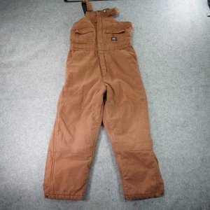Polar King by Key Insulated Overalls Youth Large Brown Workwear Bib Pant Lined - Picture 1 of 9