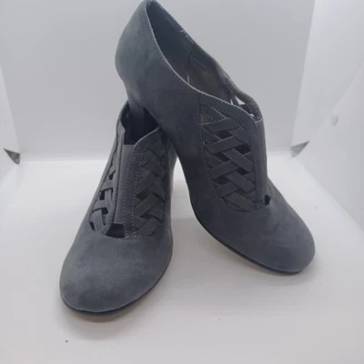 NUEVO Aerosoles Reposa talón Gris Gamuza Look 3" Tacón Talla 9 US Basketweave Foto 1 de 4