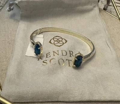 Kendra Scott Elton Cuff Bracelet In Teal Abalone And Gold - New With Tags - Image 1 of 4