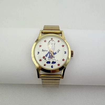 Spiro Agnew "Peace Baby" Dial Cuerda Manual ¡Ultra Raro! Reloj Hombre Funcionando Foto 1 de 4