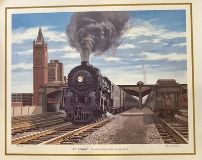 Litografía firmada por Frank Vietor James Whitcomb Riley Indianapolis Union Station Foto 1 de 4