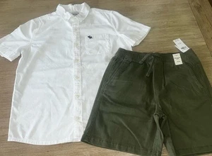 ABERCROMBIE KIDS Short Sleeve Icon Shirt & NWT CHINO PULL ON SHORTS BOY’S 11/12 - Picture 1 of 7