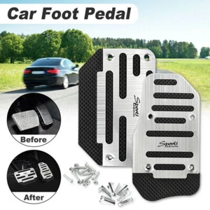 Silver Non Slip Automatic Gas Brake Foot Pedal Pad Cover Car Auto Accessories US - Picture 1 of 17