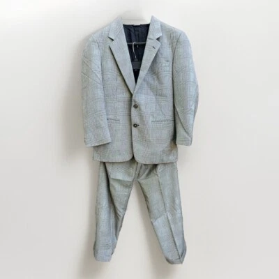 Gianni Versace Versus Vintage 90s Lana Wool Gray Mens Suit Blazer Pants Sz 48 - Image 1 of 4