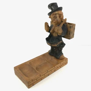 Vintage Holz Hobo Volkskunst Herren Caddy Waschtisch Tablett Kommode Organizer - Bild 1 von 12