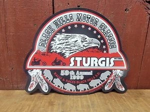 NOS 59th ANNUAL STURGIS SOUTH DAKOTA CHAMBER HARLEY BIKE RALLY METAL SIGN 1999 - Picture 1 of 2