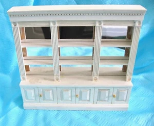dollhouse doll house miniature VINTAGE WHITE WOOD DISPLAY CASE BOOKCASE MIRROR 2 - Picture 1 of 5
