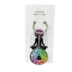 LLAVERO LOS SIETE CHAKRAS EN COLOR PLATA - Imagen 1 de 6