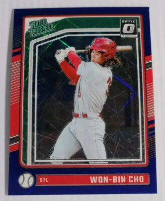 2024 Panini Donruss - Optic Rated Prospects Blue Velocity Prizm #176 Won-Bin Cho - Image 1 of 2