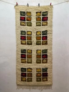 Vintage Beautiful Mid Century Swedish Scandinavian Rya Shag Wool Rug Floor Area - Picture 1 of 17