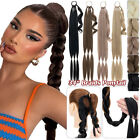 34" Long Braided Ponytail Extensions Real As Human Hair Straight Hair Pony tail