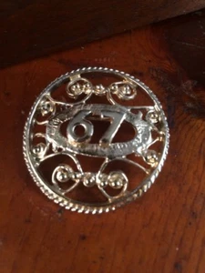 Vtg 67 Silver Tone Brooch Pin Scrolling 1967 - Picture 1 of 4