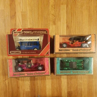 4 Matchbox Models Y23 Omnibus, Y12 Thomas Flyabout, Y9 Simplex, Y6 Cadillac - Image 1 of 4