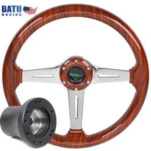 For Yamaha G1-G29 Black Hub Adapter+13inch Acrylic Wood Grain Steering Wheel - Picture 1 of 10