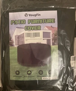 Yougfin Round Patio Furniture Cover Black 62" x 28" - Picture 1 of 2
