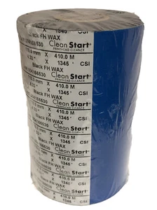 Cinta de transferencia térmica 4,33" x 1345' CSI negra FH Wax Clean Start 7/piezas - Imagen 1 de 3
