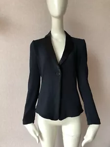 ARMANI Collezioni Black Knit Polyamide Cardigan Blazer Size 42 IT - Picture 1 of 11
