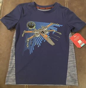 Boys Star Wars Shirt Size 5 100% Polyester Blue W/ Marbled New With Tag MSRP $15 - Picture 1 of 6