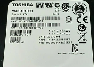 Toshiba 3TB 7200 RPM 6.0Gbps 3.5" SATA LFF Internal Hard Disk Drive HDEPQ01GEA51 - Picture 1 of 1