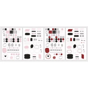 Sticker Worte + Icons, gemustert, 4 Blatt - Imagen 1 de 1