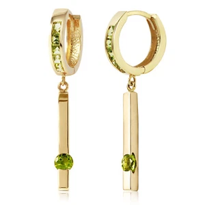 Pendientes de peridoto de oro macizo de 14K de 1,35 quilates - Imagen 1 de 5