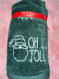 Rae Dunn Set/2 Hand Towels OH SO JOLLY GREEN SANTA - Picture 1 of 5