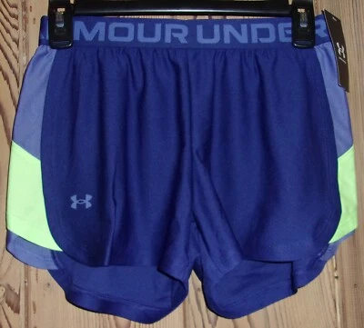 UNDER ARMOUR Waistband Junior Shorts BLUE Size: X-SMALL NWT $25 - Image 1 of 3