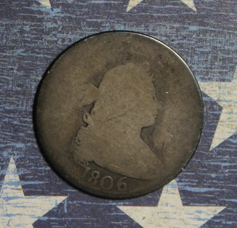 1806 DRAPED BUST SILVER QUARTER COLLECTOR COIN, FREE SHIPPING Cover
