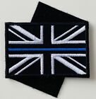 Thin Blue Line Union Jack Embroidered Patch-hook & Loop Backing Police UK