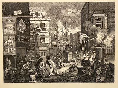 The Times Satire  1860 Stich Gravure William Hogarth Antik Stahlstich ENGRAVING - Bild 1 von 4