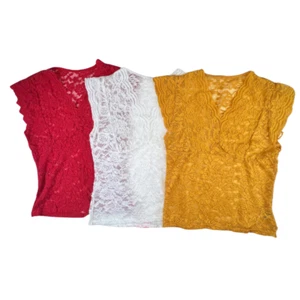 Blusa Flamenco XL Encaje Manga Acampanada Festoneada Retro Años 90 Transparente Romántico Top - Imagen 1 de 44