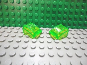 Lego 2 Trans Verde Brillante 2x2 Inclinato Curvo Auto Camion Città NUOVO - Foto 1 di 1